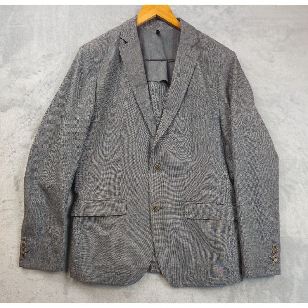 Hugo Boss Blazer Men 42R Gray Stretch Slim Fit Performance Travel Unstructured